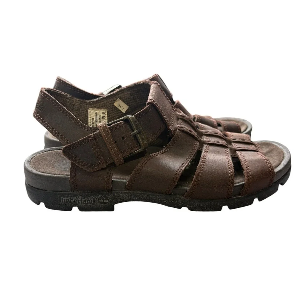 Timberland Brown Leather Fisherman Sport Sandal‎ Gladiator Outdoor Comfort 9